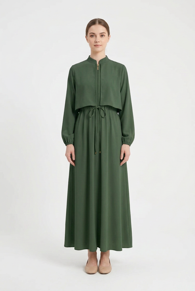 Celeste dress in deeper green
