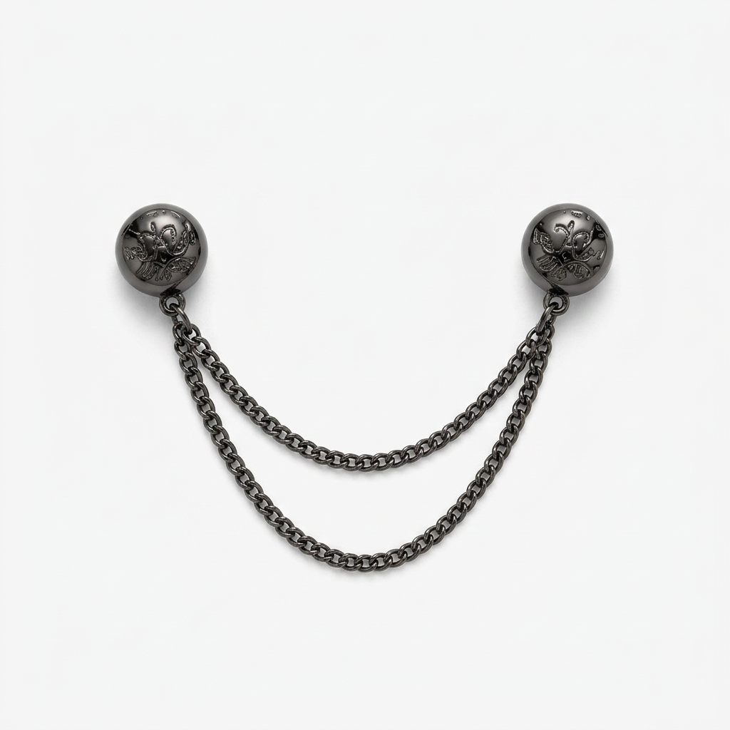 Chain magnetic pins on white