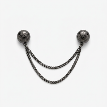 Chain magnetic pins on white