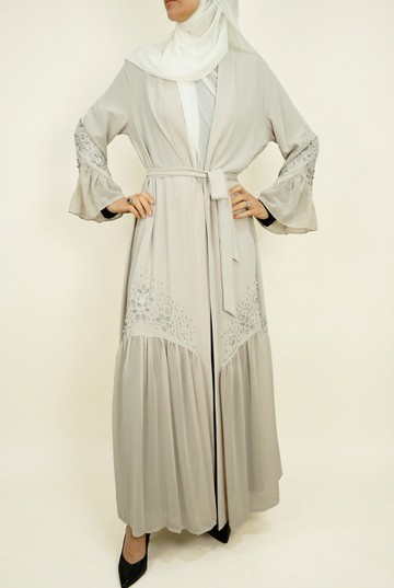 Cleaned Princess Open Abaya front view