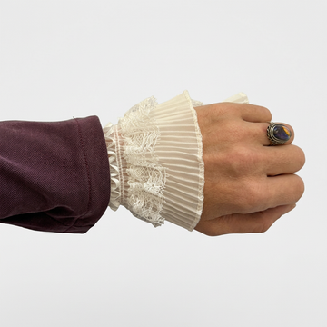 Cuff worn with plum sleeve, second view