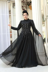 The Crystal Noir Gown