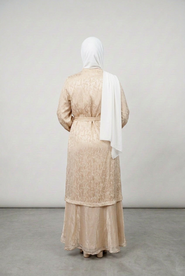 Elara Maxi Dress back view in champagne