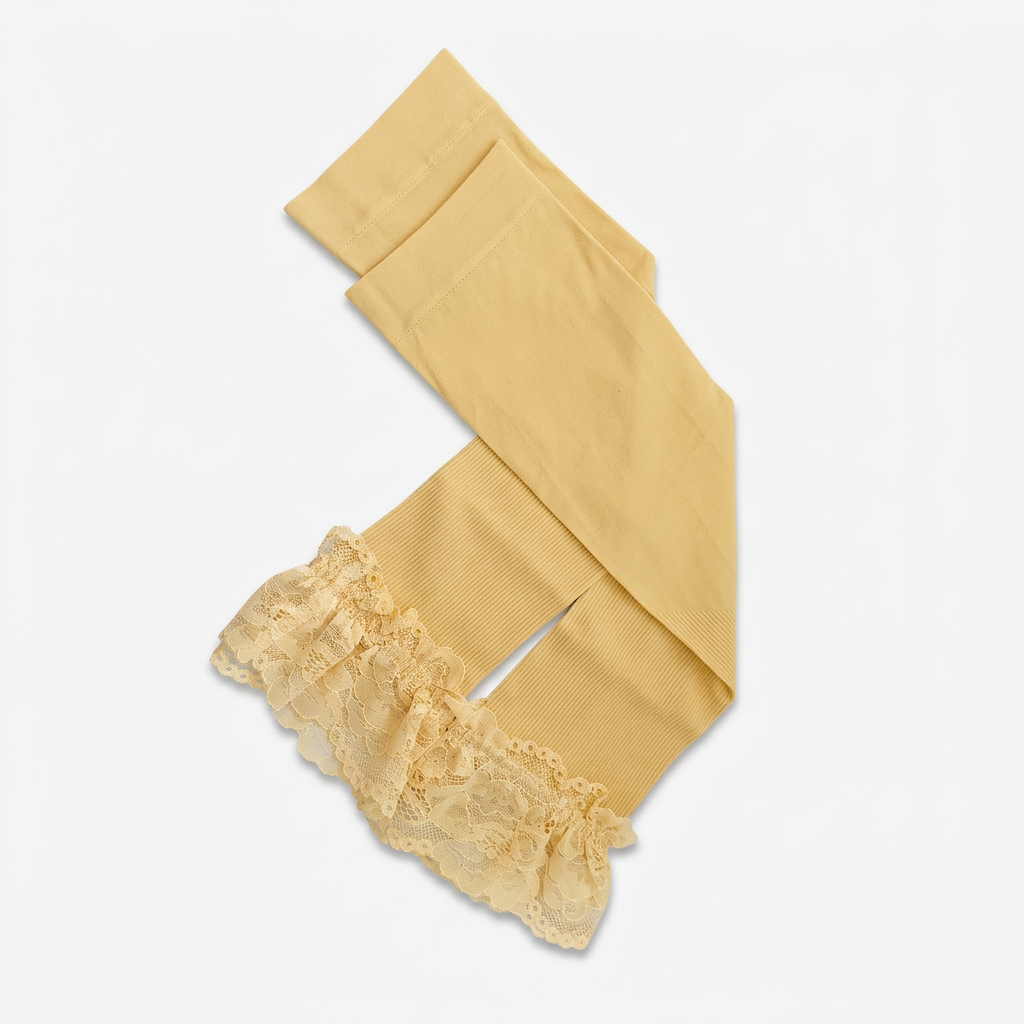 Folded sleeve extenders with lace detail