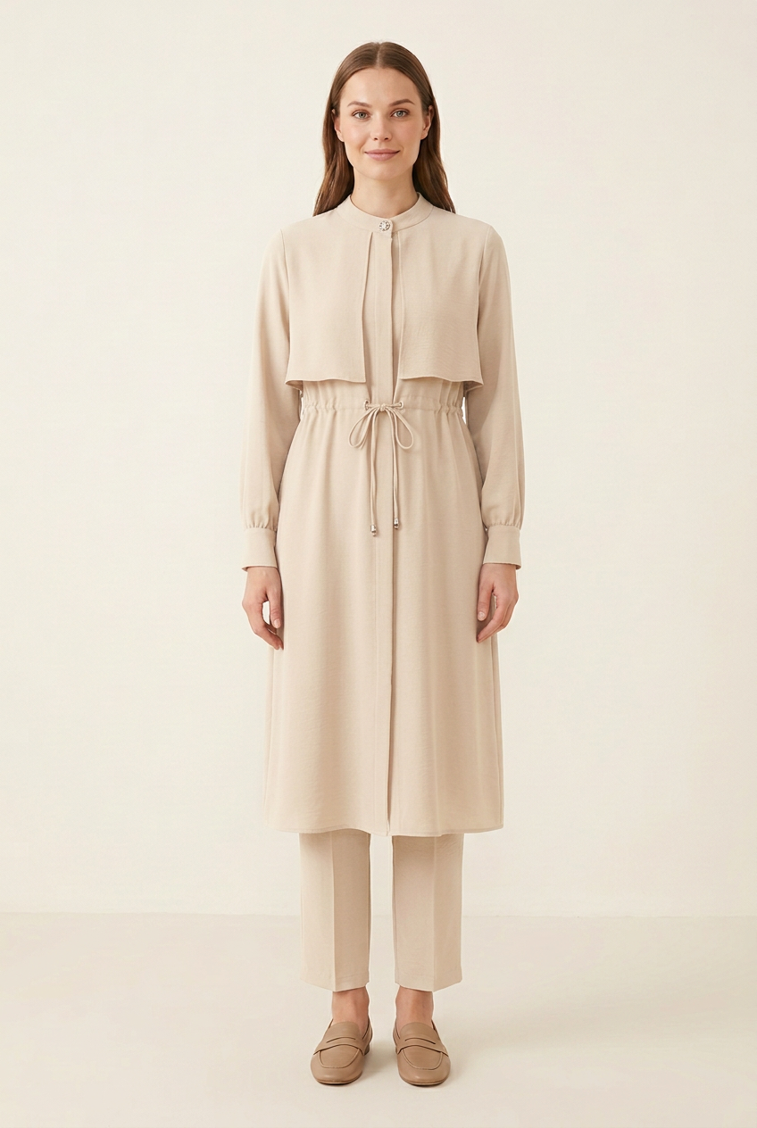 Ivory two-piece set on a model