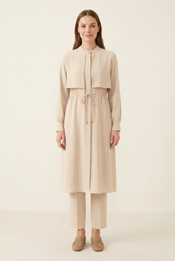 Ivory two-piece set on a model