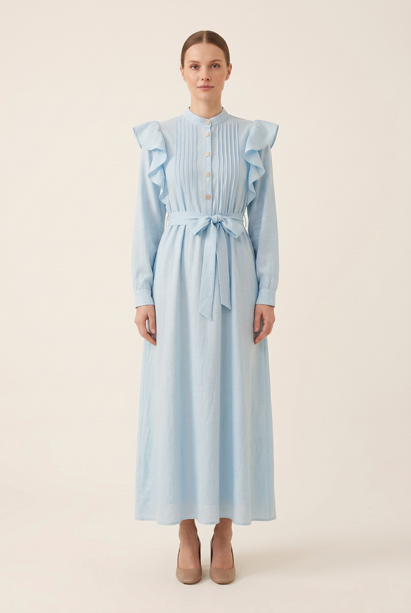 Light blue dress on a model