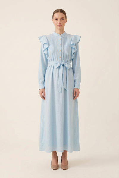 Light blue dress on a model