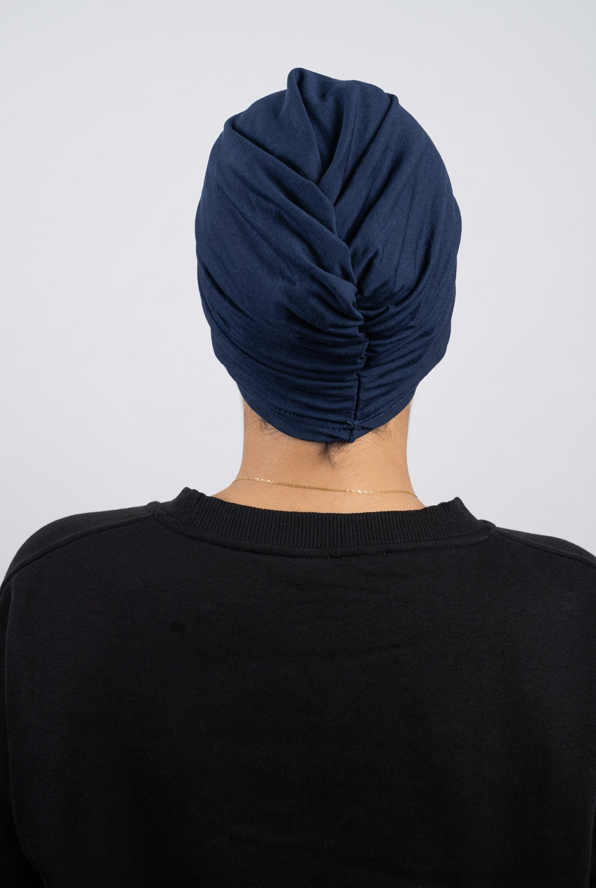 Navy Tulip Bonnet back view