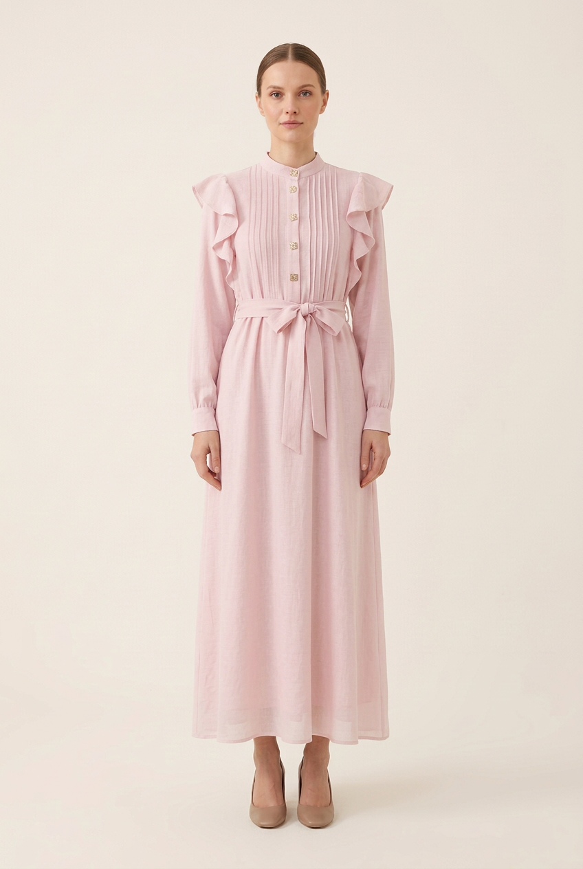 Pink dress on a model