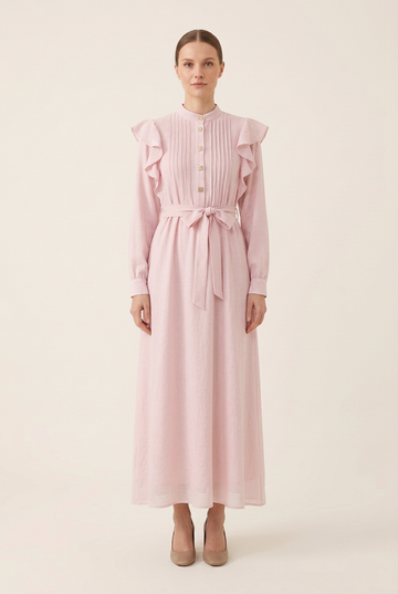 Pink dress on a model