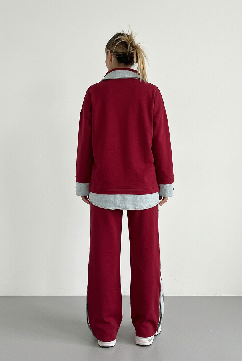 Red set back view