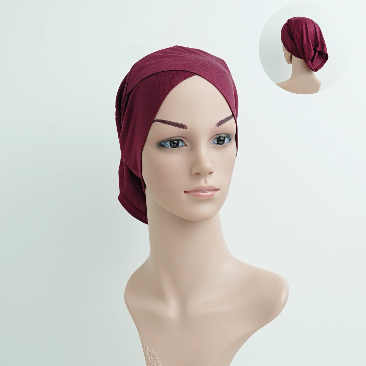 Criss Cross Bonnet Wine Red