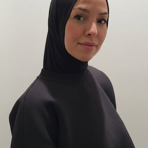 Easy Access Sports Hijab in Black