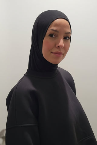 Easy Access Sports Hijab in Black
