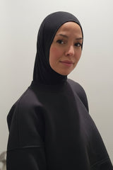 Easy Access Sports Hijab in Black