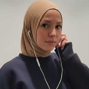 Easy Access Sports Hijab in Mocha