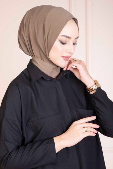 Back Clasp Amira Hijab — Warm Neutrals