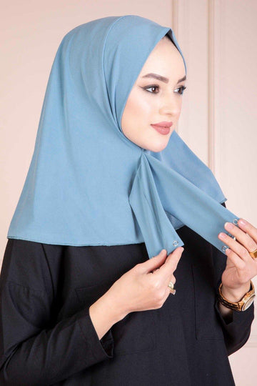 Back Clasp Amira Hijab — Blues & Greens