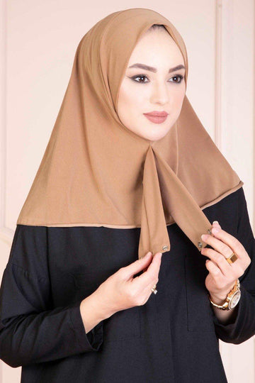 Back Clasp Amira Hijab — Warm Neutrals