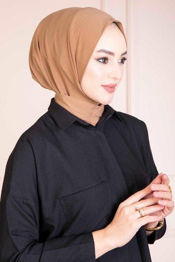 Back Clasp Amira Hijab — Warm Neutrals