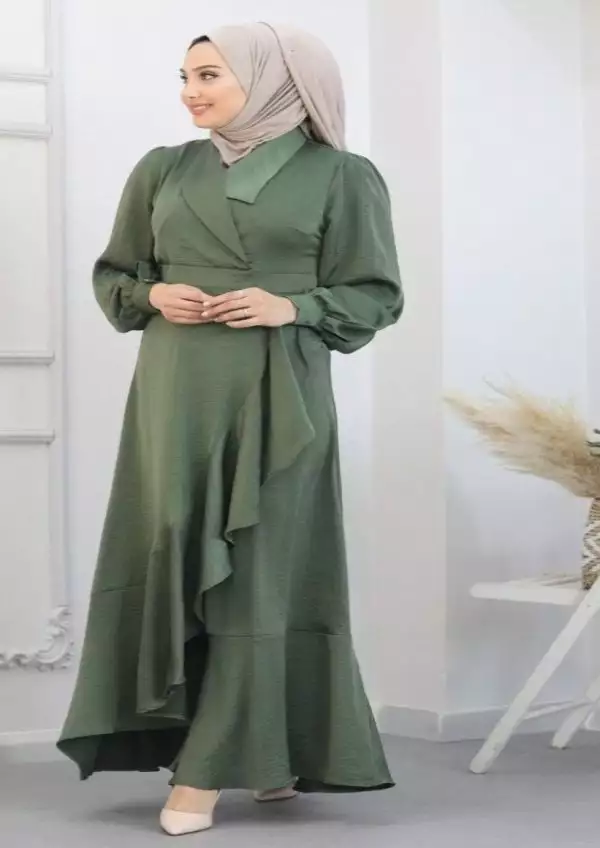 Olive Silk Gown