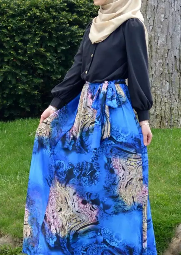 Maxi Dress Blue and Black